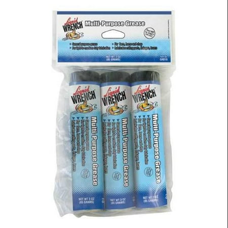 LIQUID WRENCH GR010 Multi Purpose Grease, 3Oz, SolidGray, PK3