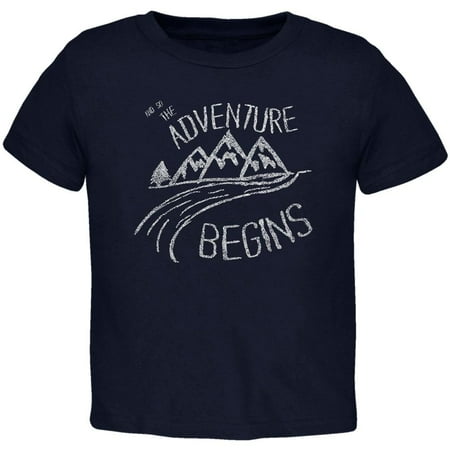 Camping So The Adventure Begins Toddler T Shirt Navy 2T