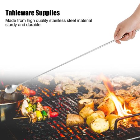 YLSHRF Stainless Steel 62cm Long Telescopic Stirring Spoon Stretchable for Barbecue Tableware Supplies, Telescopic Spoon,Spoon
