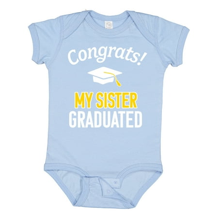 Inktastic Congrats! My Sister Graduated with Cap Gift Baby Boy or Baby Girl Bodysuit
Inktastic Congrats! My Sister Graduated with Cap Gift Baby Boy or Baby Girl Bodysuit