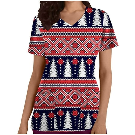 Christmas Scrub Tops for Women Women s Fashion Butterfly Print V Neck Short Sleeve Shirts with Pocket on Clearance
Christmas Scrub Tops for Women Women s Fashion Butterfly Print V Neck Short Sleeve Shirts with Pocket on Clearance