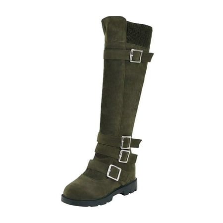 MIASHUI Womens Boots Retro Suede Belt Buckle Decoration Zipper Knee Length Boots Green 8.5
MIASHUI Womens Boots Retro Suede Belt Buckle Decoration Zipper Knee Length Boots Green 8.5