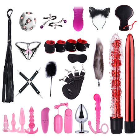 YUOPEEA 22 Pieces Set Clips T-bar Base Plug -Blindfold for Adult Couples