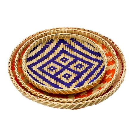FRCOLOR Bamboo Woven Tray Small Bamboo Tray Round Bamboo Basket Woven Food Container
FRCOLOR Bamboo Woven Tray Small Bamboo Tray Round Bamboo Basket Woven Food Container