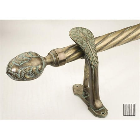 Palas 1094 Curtain Rod Set - 1.75 in. - Black Silver - 63 in.