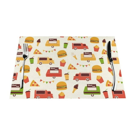 XMXY Woven Placemats Set of 4 PCS Cartoon Cafe Burger Restaurant Table Mats Washable Heat Resistant Placemats
XMXY Woven Placemats Set of 4 PCS Cartoon Cafe Burger Restaurant Table Mats Washable Heat Resistant Placemats