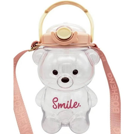Kawaii Bear Straw Bottle Bear Water Bottles with Adjustable Shoulder Strap Cute Stickers Portable Drinking Cup for Girls Boys School Office Travel
Kawaii Bear Straw Bottle Bear Water Bottles with Adjustable Shoulder Strap Cute Stickers Portable Drinking Cup for Girls Boys School Office Travel