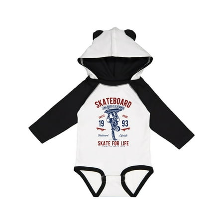 Inktastic Skateboard For Life Gift Baby Boy or Baby Girl Long Sleeve Bodysuit
