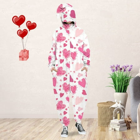 HAXMNOU Men s And Women s Valentine s Day Love Print Hooded Pullover Zipper Pajamas Party Couple Set A L
HAXMNOU Men s And Women s Valentine s Day Love Print Hooded Pullover Zipper Pajamas Party Couple Set A L