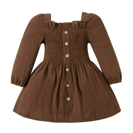 URMAGIC Toddler & Baby Girls Vintage Solid Color Long Sleeve Smocked Dress
URMAGIC Toddler & Baby Girls Vintage Solid Color Long Sleeve Smocked Dress