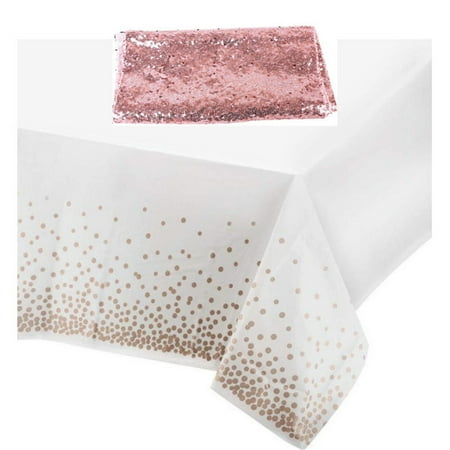 Rectangle Tablecloth Sequins Table Runner Set Waterproof Table Cloth for Parties Wedding Banquet New