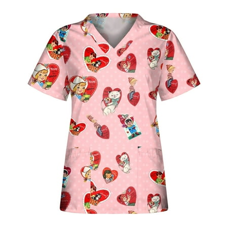 XHJUN Scrub Tops Women Casual Valentines Day with Hearts Short Sleeve Scrub Tops Love Heart Print Pink XXL
XHJUN Scrub Tops Women Casual Valentines Day with Hearts Short Sleeve Scrub Tops Love Heart Print Pink XXL