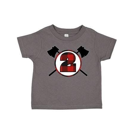 Inktastic 2nd Birthday Buffalo Plaid Lumberjack Gift Toddler Boy Girl T-Shirt