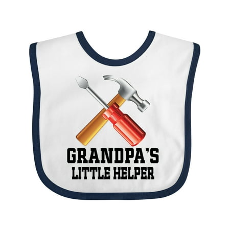 Inktastic Grandpa Little Helper Grandson Gift Baby Boy Bib