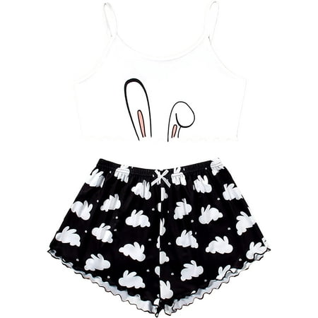 ZWUYIYHJ Women s Cartoon Print Lettuce Trim Cami Top and Shorts Cute Pajama Set Sleepwear
ZWUYIYHJ Women s Cartoon Print Lettuce Trim Cami Top and Shorts Cute Pajama Set Sleepwear