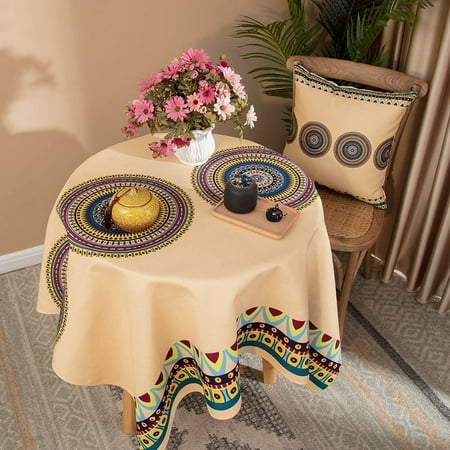 Ethnic Style Retro Simple Atmosphere Home Kitchen Living Room Round Dustproof Tablecloth Holiday Party Tablecloth Cover
Ethnic Style Retro Simple Atmosphere Home Kitchen Living Room Round Dustproof Tablecloth Holiday Party Tablecloth Cover