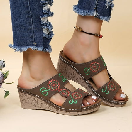 Womens Shoes Summer Sandals Roman Slippers Round Toe Wedge Flower Embroidered Vintage Slippers
Womens Shoes Summer Sandals Roman Slippers Round Toe Wedge Flower Embroidered Vintage Slippers