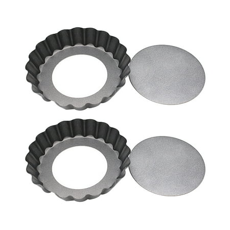 2 Pcs 4 Round Baking Tray Non-stick Portable Mini Tart Pan Bread Cake Making Miniature Mold Baking Mat (12x2cm) 
2 Pcs 4 Round Baking Tray Non-stick Portable Mini Tart Pan Bread Cake Making Miniature Mold Baking Mat (12x2cm)
