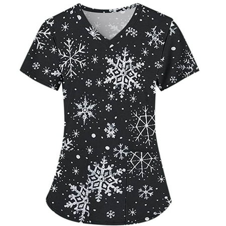 Tarmeek Women Christmas Shirts Mock Wrap Scrub Tops Holiday Christmas Snowflake Santa Print V Neck Shirt Uniform Workwear Blouse
Tarmeek Women Christmas Shirts Mock Wrap Scrub Tops Holiday Christmas Snowflake Santa Print V Neck Shirt Uniform Workwear Blouse