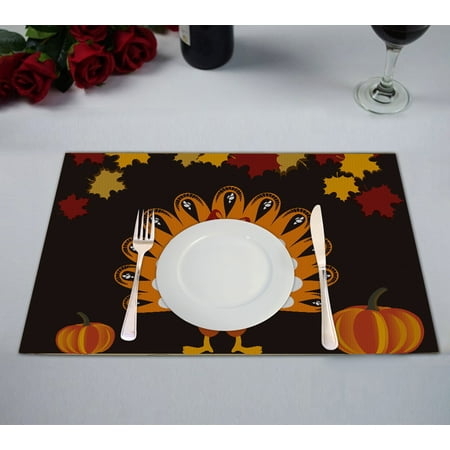 YKCG Thanskgiving Day Beautiful Turkey with Pumpkin and Red Maple Placemats Size 12x18 inches Set of 2
YKCG Thanskgiving Day Beautiful Turkey with Pumpkin and Red Maple Placemats Size 12x18 inches Set of 2