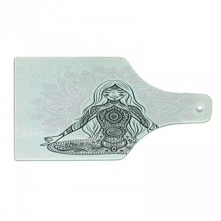 Colorful Cutting Board Ornate Girl on Lotus Flower with Eastern on Body Mind Calming Concept Decorative Tempered Glass Cutting and Serving Board Wine Bottle Shape Black Pink by Ambesonne
Colorful Cutting Board Ornate Girl on Lotus Flower with Eastern on Body Mind Calming Concept Decorative Tempered Glass Cutting and Serving Board Wine Bottle Shape Black Pink by Ambesonne