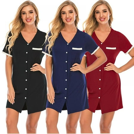 Short Sleeve Nightgowns for Women Women s Button Down Sleepwear Classical Sleep Shirt Dress
Short Sleeve Nightgowns for Women Women s Button Down Sleepwear Classical Sleep Shirt Dress