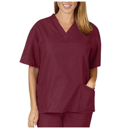 Uorcsa with Men Women Premium Sleeve V-Neck Short Pocket Nursing Uniform Blouse Scrub Tops
Uorcsa with Men Women Premium Sleeve V-Neck Short Pocket Nursing Uniform Blouse Scrub Tops