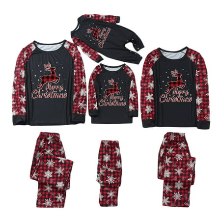 FOCUSNORM Matching Family Pajamas Sets Christmas PJ s Sleepwear Printed Top with Plaid Bottom
FOCUSNORM Matching Family Pajamas Sets Christmas PJ s Sleepwear Printed Top with Plaid Bottom
