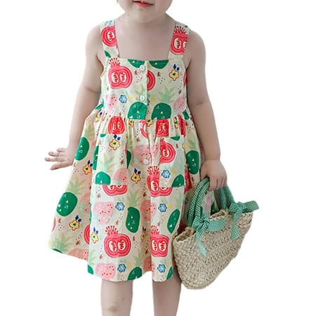 Chaoren Girls Dress Fruit Printing High Waist Button Placket Cute Sling Dress for Outdoor
Chaoren Girls Dress Fruit Printing High Waist Button Placket Cute Sling Dress for Outdoor