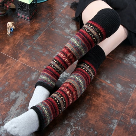 Fashion Women Christmas Snow Print Winter Warm Long Leg Warmers Boot Footless Knee High Knit Crochet Socks
Fashion Women Christmas Snow Print Winter Warm Long Leg Warmers Boot Footless Knee High Knit Crochet Socks