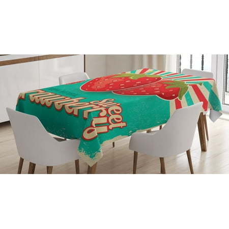 Fruit Tablecloth Retro Poster Style Strawberries Colorful Stripes with Grunge Worn Out Background Rectangular Table Cover for Dining Room Kitchen 52 X 70 Inches Multicolor by Ambesonne
Fruit Tablecloth Retro Poster Style Strawberries Colorful Stripes with Grunge Worn Out Background Rectangular Table Cover for Dining Room Kitchen 52 X 70 Inches Multicolor by Ambesonne