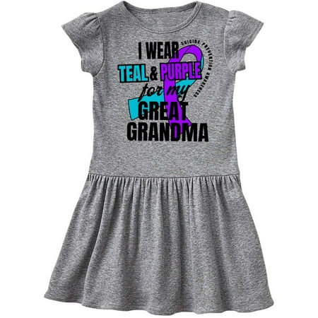 Inktastic Suicide Prevention I Wear Teal and Purple For My Great Grandma Gift Toddler Girl Dress
Inktastic Suicide Prevention I Wear Teal and Purple For My Great Grandma Gift Toddler Girl Dress