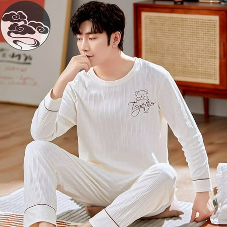QWZNDZGR Spring Autumn Knitted Cotton Long Sleeved Men s Pajamas Sets Male Pajama Set Letter Pajama For Men Sleepwear Suit Homewear 3XL
QWZNDZGR Spring Autumn Knitted Cotton Long Sleeved Men s Pajamas Sets Male Pajama Set Letter Pajama For Men Sleepwear Suit Homewear 3XL