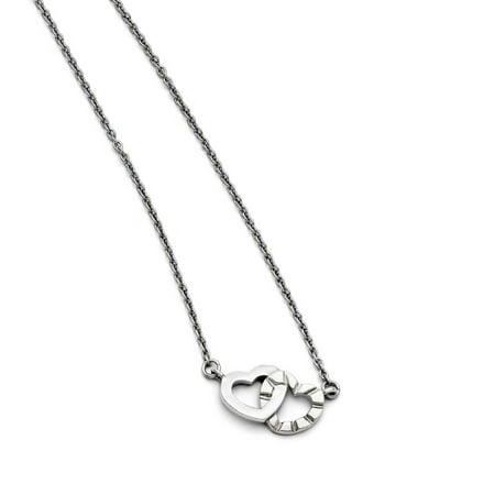 Stainless Steel 18in Interlocking Hearts Necklace