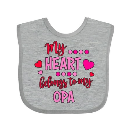 Inktastic My Heart Belongs to my Opa Gift Baby Boy or Baby Girl Bib