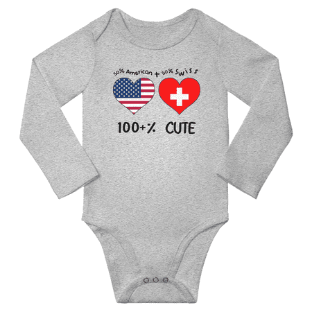 50% American + 50% Swiss = 100+% Cute Baby Long Slevve Bodysuits (Gray 6-12 Months)
50% American + 50% Swiss = 100+% Cute Baby Long Slevve Bodysuits (Gray 6-12 Months)