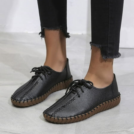 WANYNG Flat Women s Shoes Toe Bottom And Fashion Casual Single Shoes Bottom Round Soft Spring Summer Lace Women s casual shoes