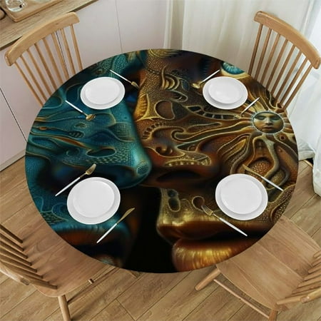 Patifu Sun Face Round Table Cover Stain Resistant Washable Indoor Outdoor Tablecloth Kitchen Dining Wedding Parties Outdoor Fitted 100% Polyester Fiber 42-46
Patifu Sun Face Round Table Cover Stain Resistant Washable Indoor Outdoor Tablecloth Kitchen Dining Wedding Parties Outdoor Fitted 100% Polyester Fiber 42-46