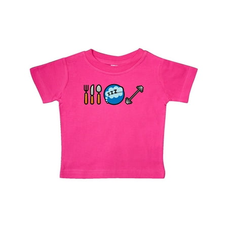 Inktastic Eat Sleep Weightlifting Gift Baby Boy or Baby Girl T-Shirt