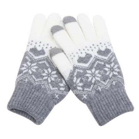 Cuteam 1 Pair Women Finger Gloves Jacquard Snowflakes Autumn Winter Thickened Windproof Knitted Gloves for Outdoor
Cuteam 1 Pair Women Finger Gloves Jacquard Snowflakes Autumn Winter Thickened Windproof Knitted Gloves for Outdoor