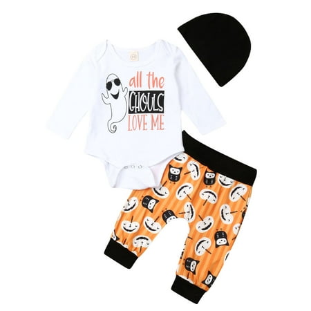 Lazybaby Newborn Infant Baby Halloween Outfit Long Sleeve Tops+Pants+Solid Hat Clothes Set
Lazybaby Newborn Infant Baby Halloween Outfit Long Sleeve Tops+Pants+Solid Hat Clothes Set