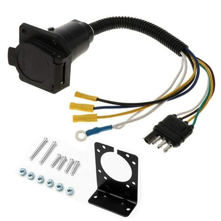 7-Pin to 4-Pin Truck Trailer Connector Flat Reverse Plug with Mounting Bracket Set
7-Pin to 4-Pin Truck Trailer Connector Flat Reverse Plug with Mounting Bracket Set