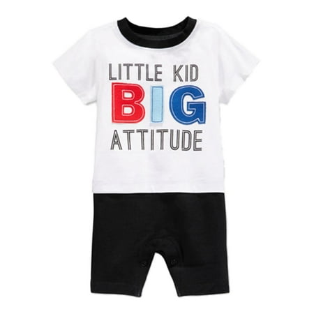 First Impressions Infant Boy Little Kid Big Attitude Romper Sunsuit Creeper 0-3m