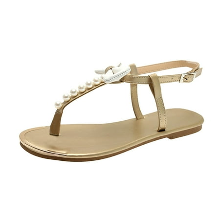 Aompmsdx Ladies Fashion Solid Color Summer Pearl Bow Clip Toe Flat Elastic Sandalsshoes For Women
Aompmsdx Ladies Fashion Solid Color Summer Pearl Bow Clip Toe Flat Elastic Sandalsshoes For Women