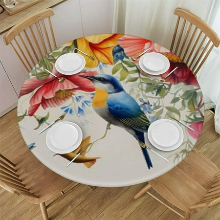 Qlo0ole Birds Round Tablecloth Fitted Table Cover Elastic Tablecloths Waterproof Outdoor Indoor Stretch Cloth Tablecover for Dinner Party Shower 54-58
Qlo0ole Birds Round Tablecloth Fitted Table Cover Elastic Tablecloths Waterproof Outdoor Indoor Stretch Cloth Tablecover for Dinner Party Shower 54-58