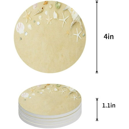 KXMDXA Beautiful Beach Seascape Starfish and Conch Set of 4 Round Coaster for Drinks Absorbent Ceramic Stone Coasters Cup Mat with Cork Base for Home Kitchen Room Coffee Table Bar Decor
KXMDXA Beautiful Beach Seascape Starfish and Conch Set of 4 Round Coaster for Drinks Absorbent Ceramic Stone Coasters Cup Mat with Cork Base for Home Kitchen Room Coffee Table Bar Decor