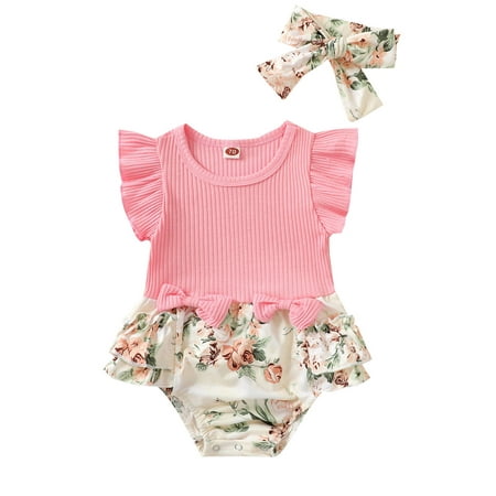 Canrulo Newborn Baby Girl Ruffle Romper Fly Sleeve Ribbed Floral Tutu One Piece Bodysuit Shorts Jumpsuit Clothes Pink 0-3 Months 
Canrulo Newborn Baby Girl Ruffle Romper Fly Sleeve Ribbed Floral Tutu One Piece Bodysuit Shorts Jumpsuit Clothes Pink 0-3 Months