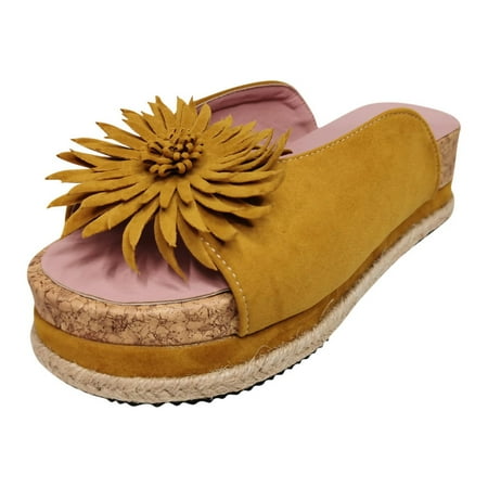 Kukoosong Platform Sandals Womens Leisure Holiday Comfortable Velvet Flowers Thick Bottom Flat With Sandals Women Yellow 38
Kukoosong Platform Sandals Womens Leisure Holiday Comfortable Velvet Flowers Thick Bottom Flat With Sandals Women Yellow 38