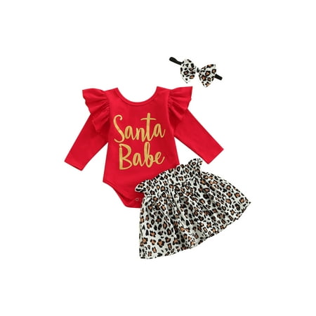 Canrulo Christmas 3Pcs Baby Girls Clothes Santa Letter Fly Sleeve Romper Tops Leopard Skirts Headband Sets Red 12-18 Months
Canrulo Christmas 3Pcs Baby Girls Clothes Santa Letter Fly Sleeve Romper Tops Leopard Skirts Headband Sets Red 12-18 Months