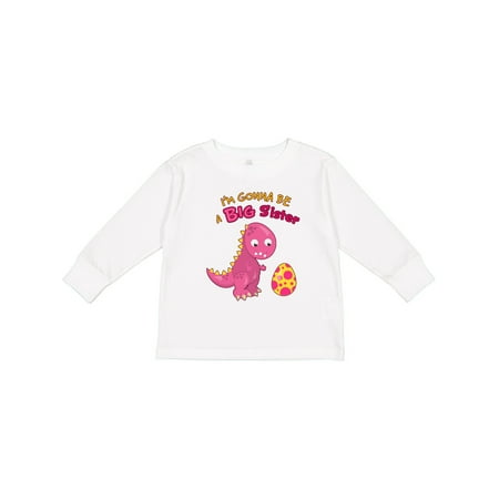 Inktastic Dinosaur Future Big Sister Gift Toddler Toddler Girl Long Sleeve T-Shirt